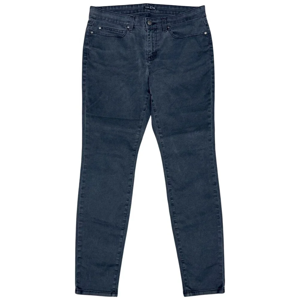 EILEEN FISHER Women's EUC Organic Cotton Slim Mid-rise Denim | Size 12‎